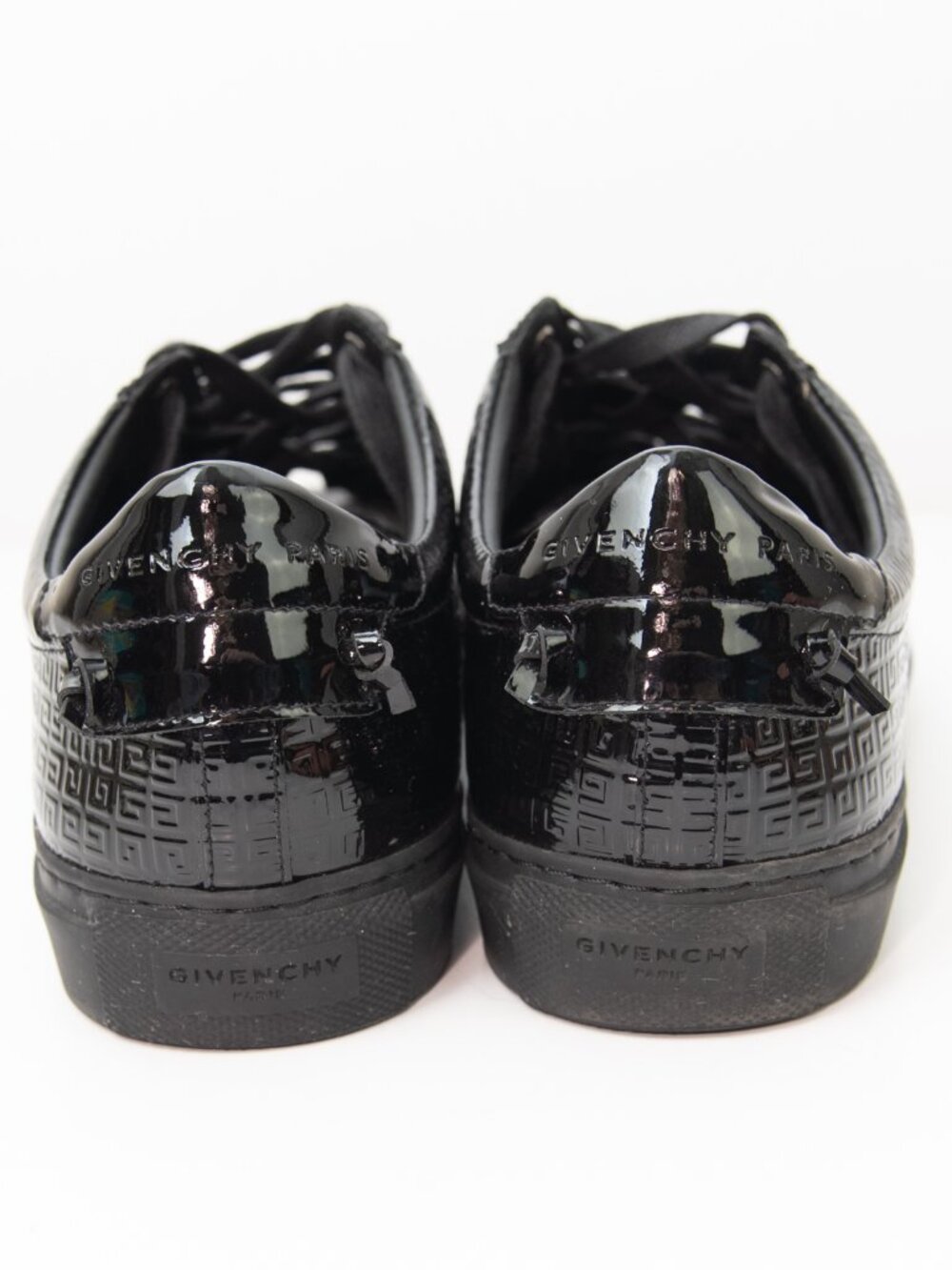 Givenchy Urban Street Logo-Embossed Patent Leather Sneakers Black Size 38.5 8.5 - Picture 7 of 14